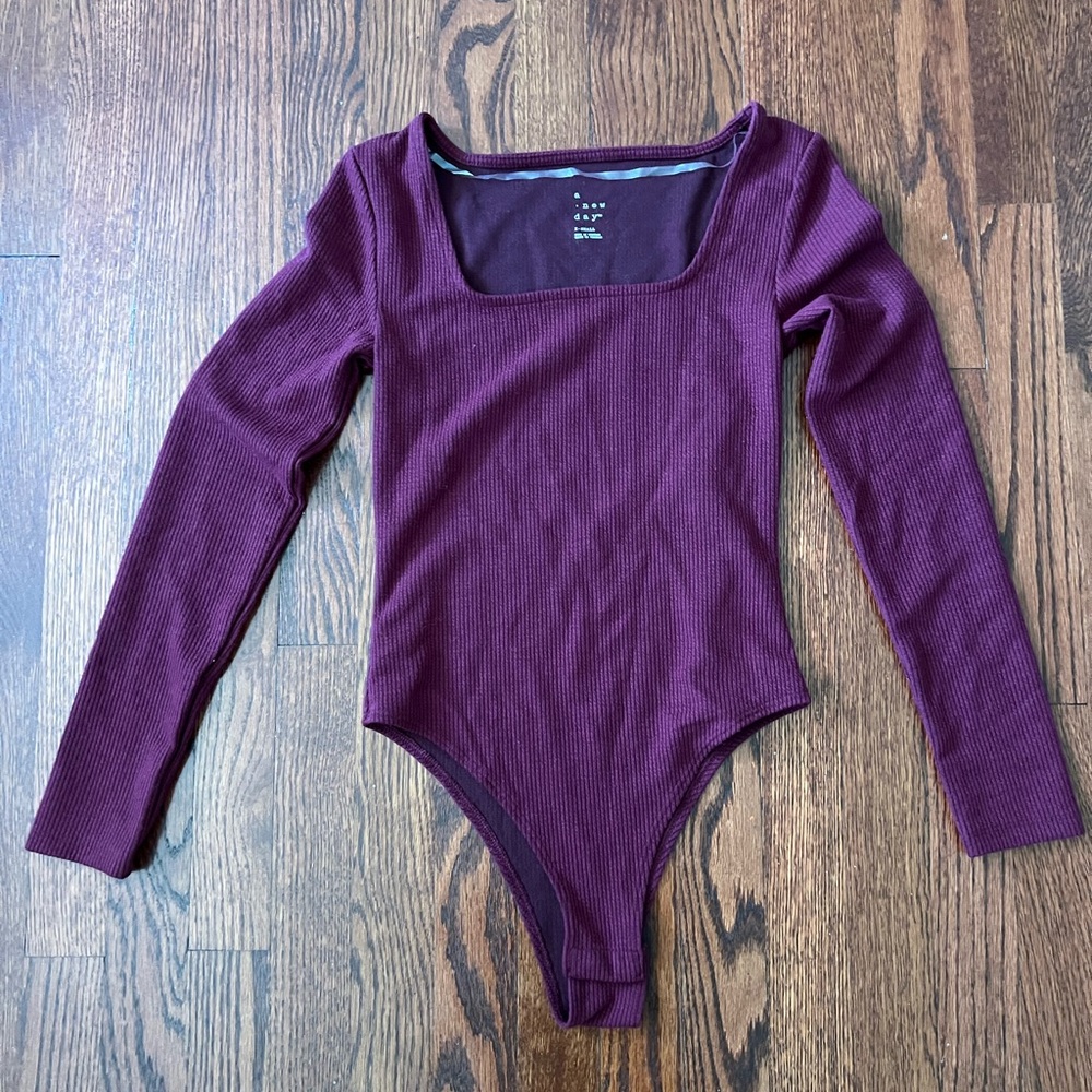 Burgundy Long Sleeve Bodysuit